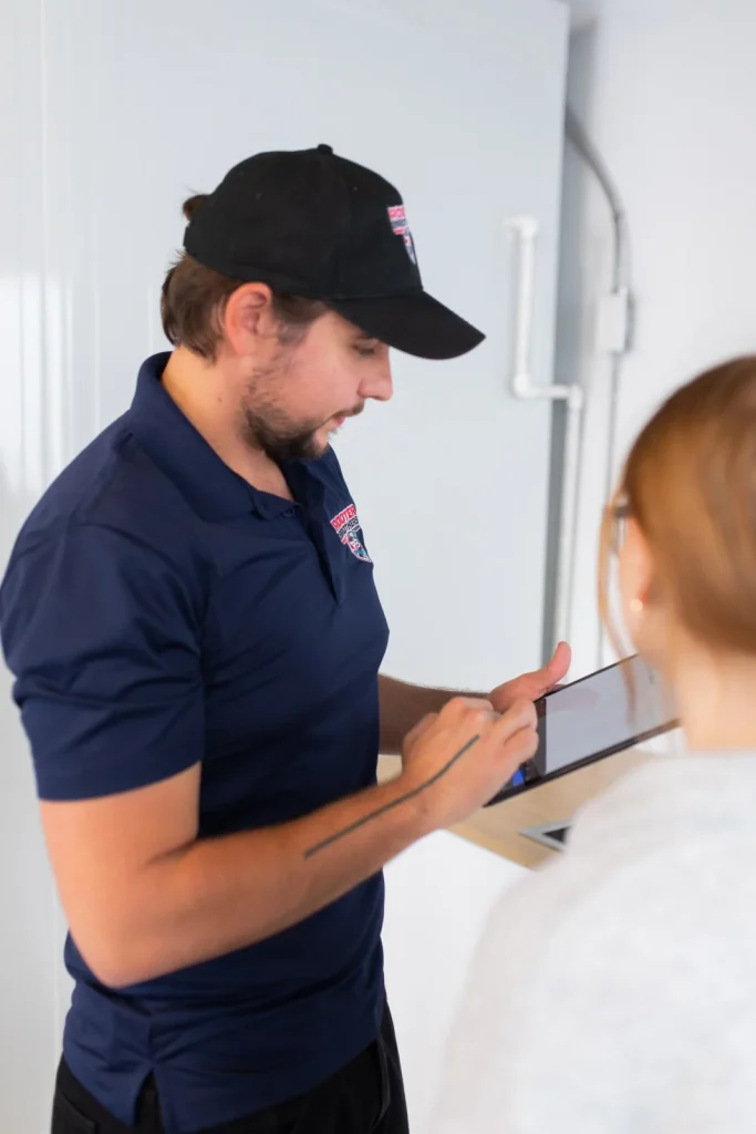Licensed Oakville plumber writing an upfront estimate