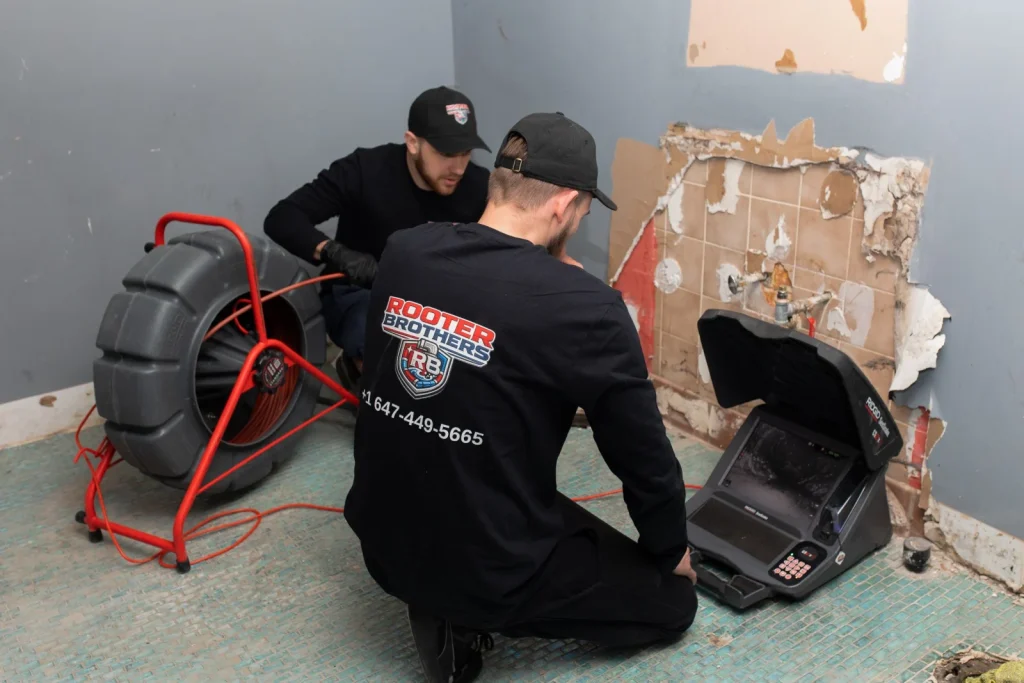 Sewer camera inspection by a licensed plumber in Oakville