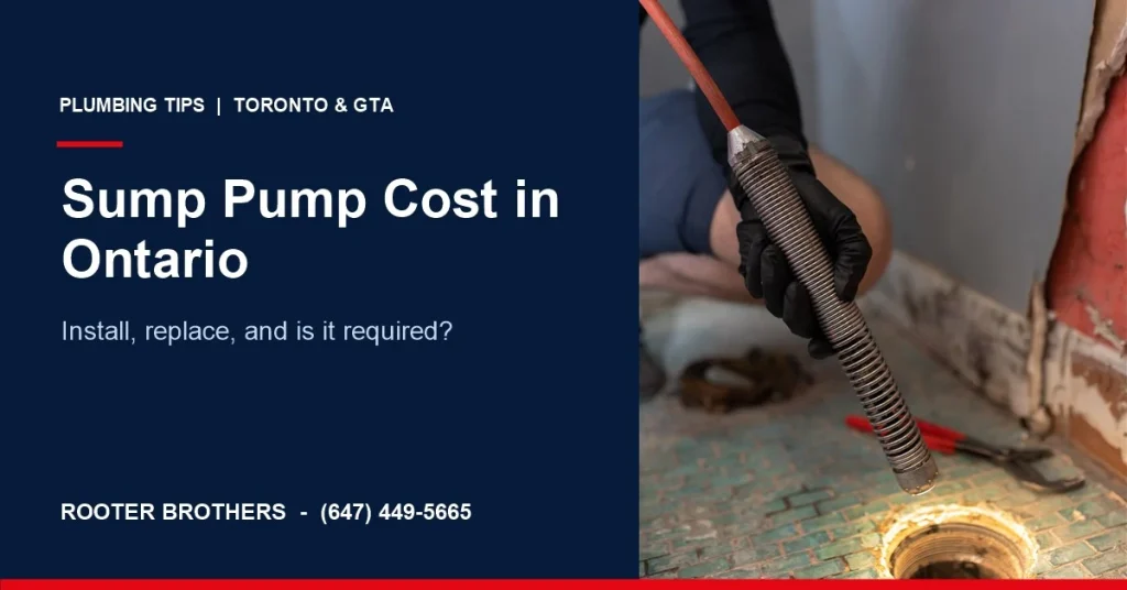 Sump pump cost in Ontario, Rooter Brothers plumbing tips for Toronto