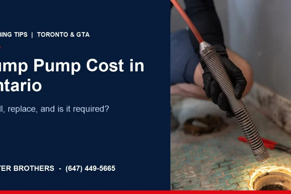 Sump pump cost in Ontario, Rooter Brothers plumbing tips for Toronto